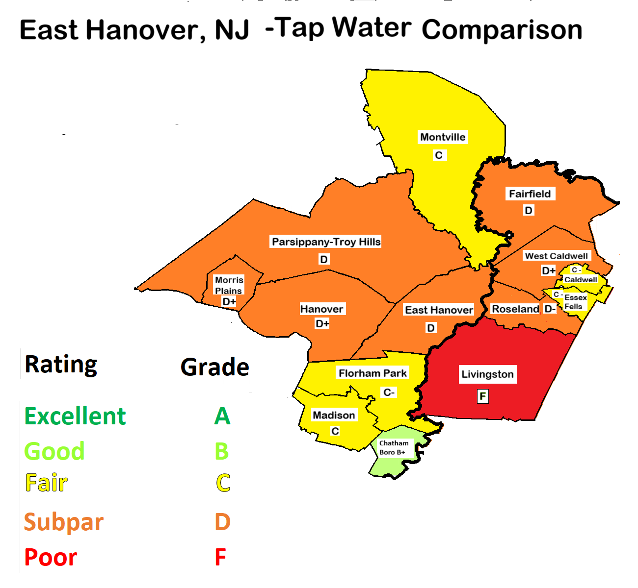 East Hanover Regional Water Quality Map Comparison