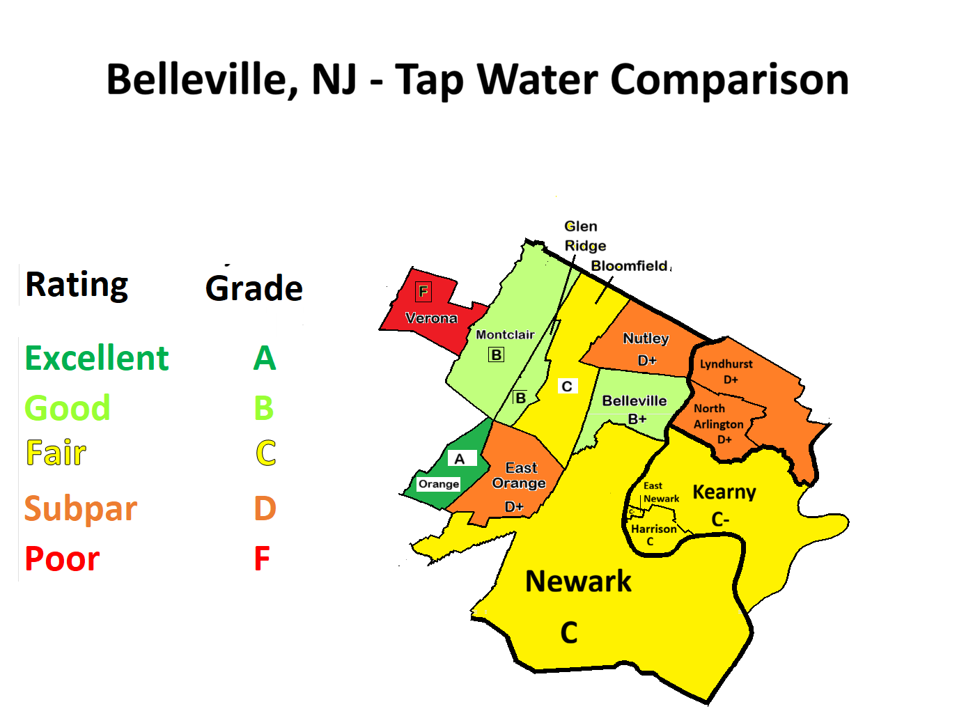 Belleville NJ Water Quality Map Comparison