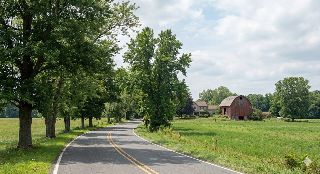 Scenic rural road near Clark, NJ