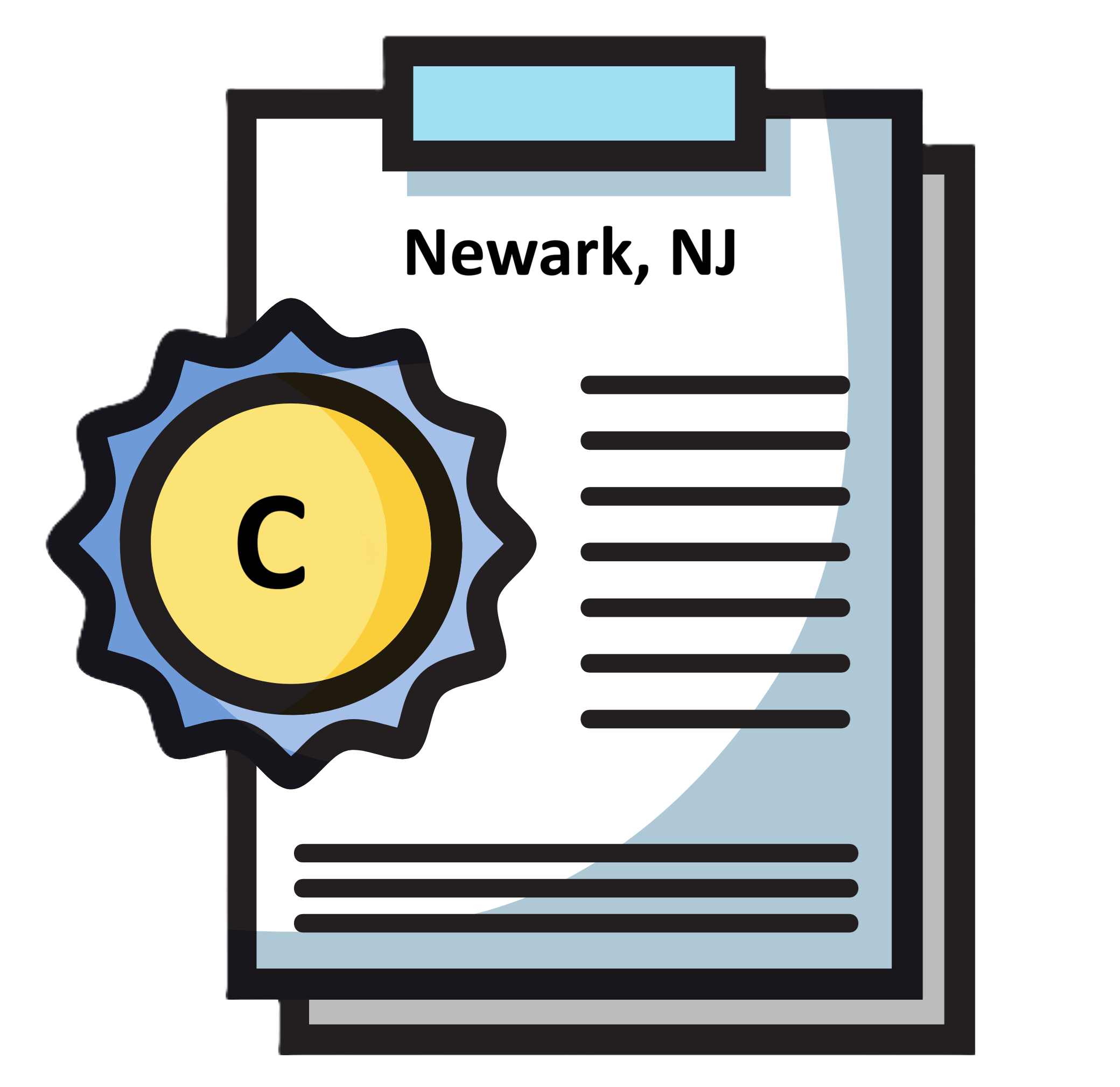 Newark water quality report card showing C grade