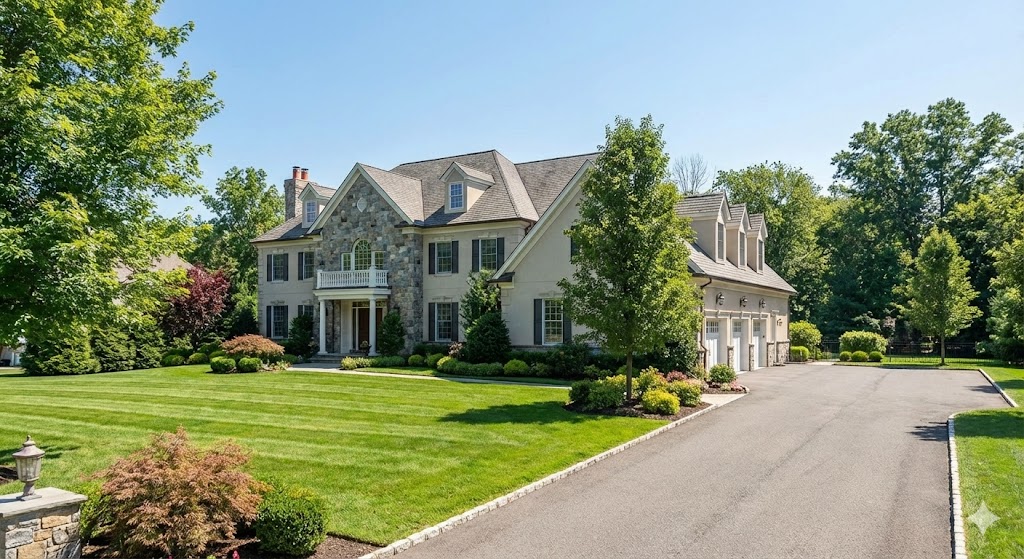 Residential housing typical of North Caldwell, NJ