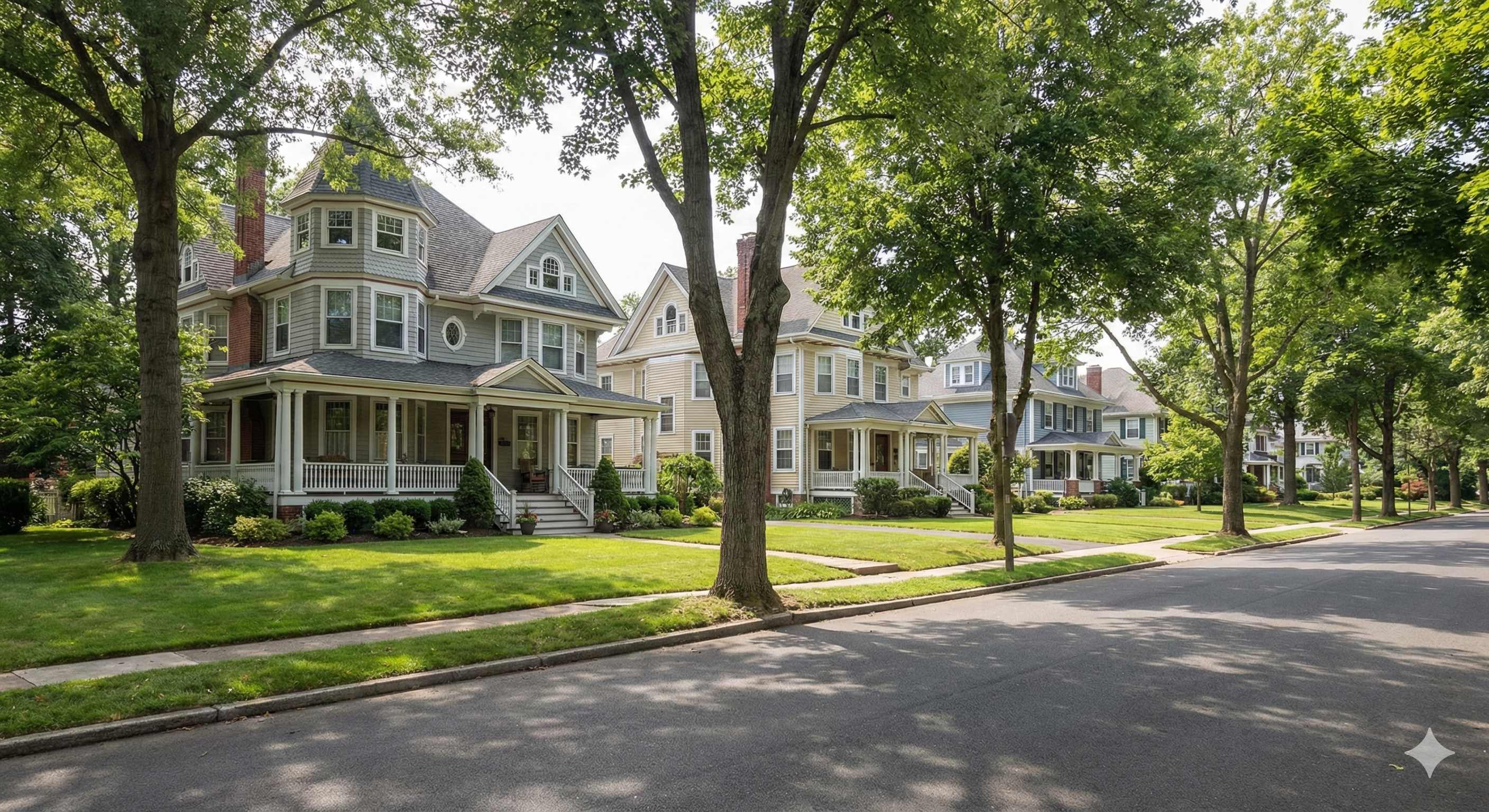 Scenic residential street in Plainfield, NJ